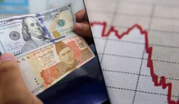 Pakistani rupee reaches record low against dollar.