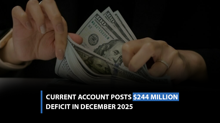 Current Account Posts $244 Million Deficit in December 2025