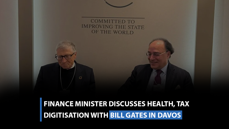 Finance minister discusses health, tax digitisation with Bill Gates in Davos