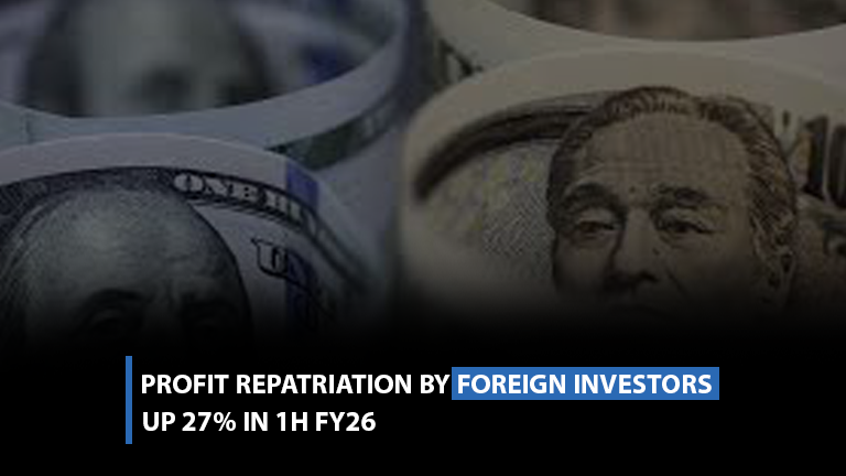 Profit repatriation by foreign investors up 27% in 1H FY26