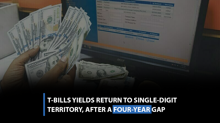 T-Bills yields return to single-digit territory, After a four-year gap