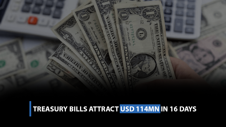 Treasury bills attract USD 114mn in 16 days