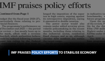 IMF praises policy efforts to stabilise economy