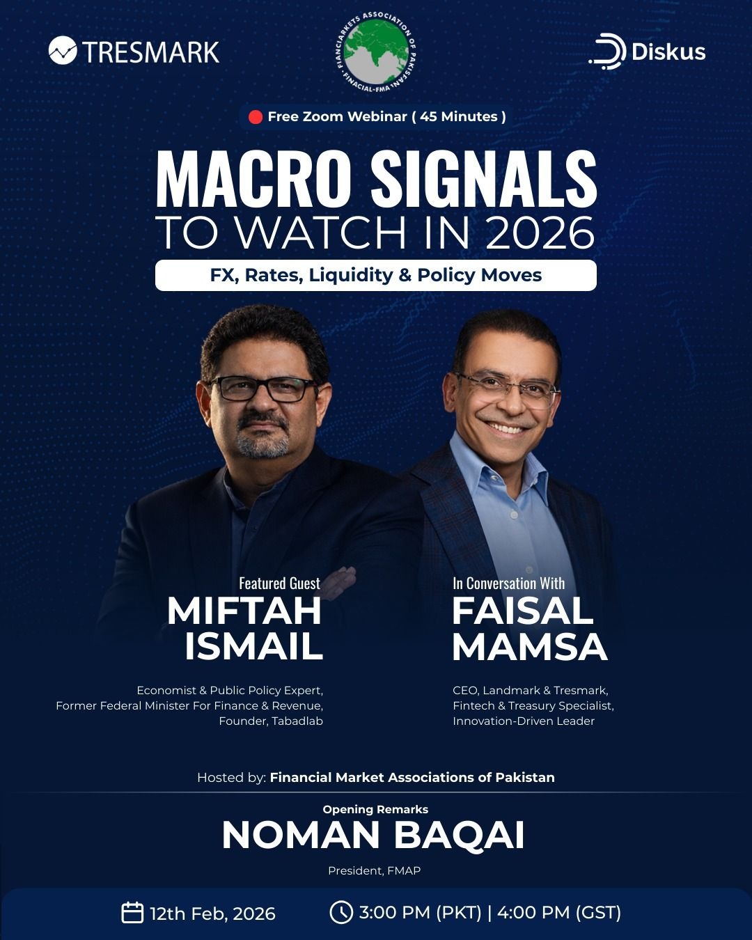 Tresmark CEO Faisal Mamsa to Host Miftah Ismail in 2026 Market Outlook Webinar