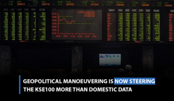 Geopolitical manoeuvering is now steering the KSE100 more than domestic data