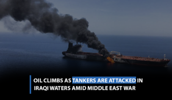 Oil climbs as tankers are attacked in Iraqi waters amid Middle East war