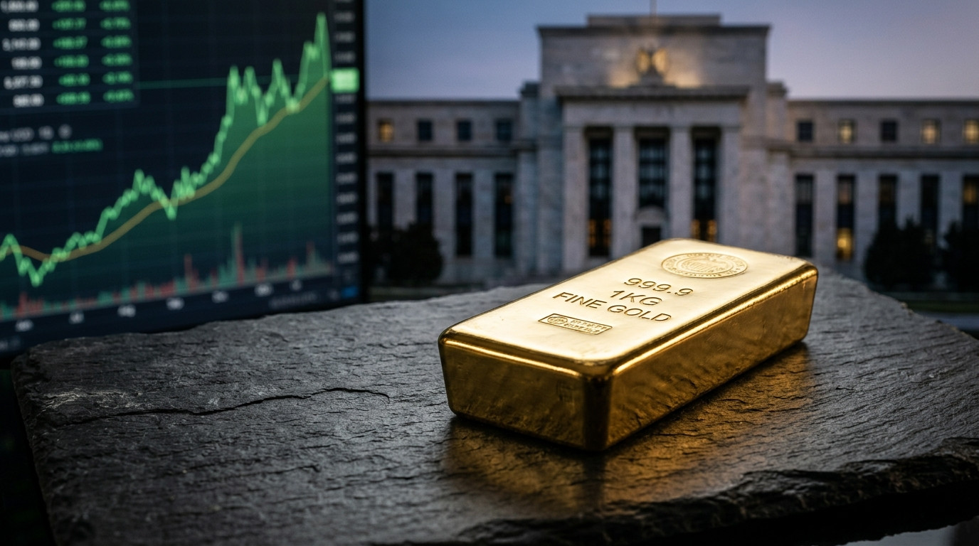 Gold off two-week peak as oil advances; Fed meeting in focus