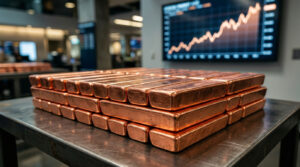 Copper firms on weaker dollar, heads for monthly gain